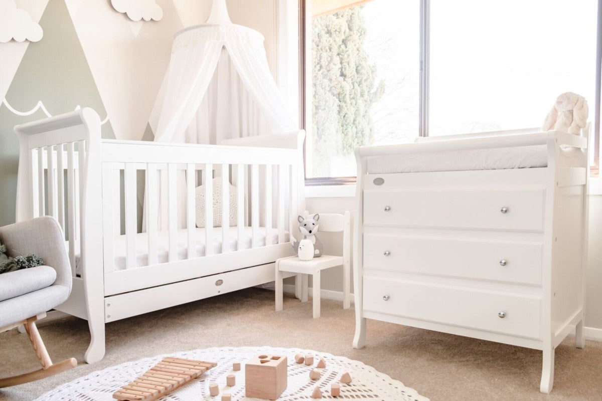 5 in 1 Sleigh Cot with Change Table