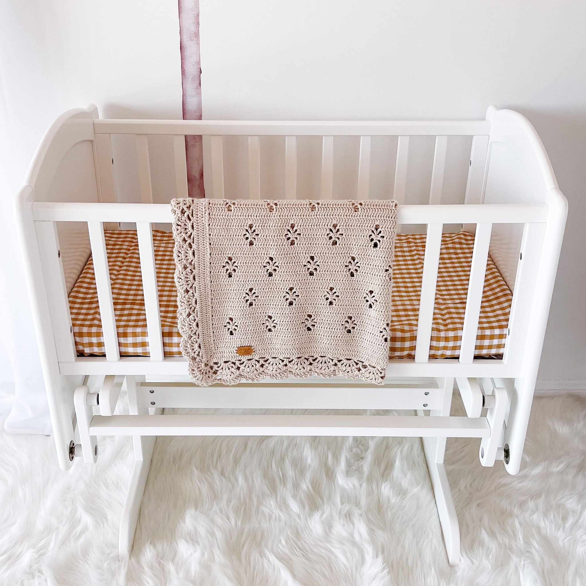 Contemporary Cot with 6 Drawer Chest and Rocking Cradle
