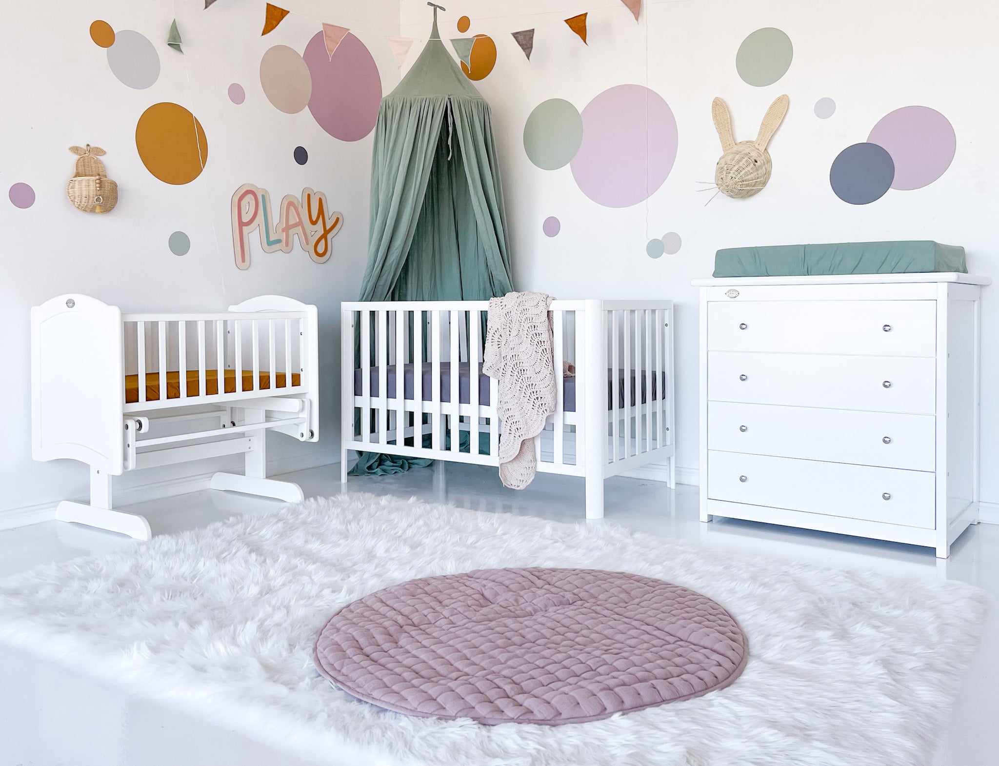 Modern Cot with Chest and Cradle – Cloud 9 Baby Bedrooms
