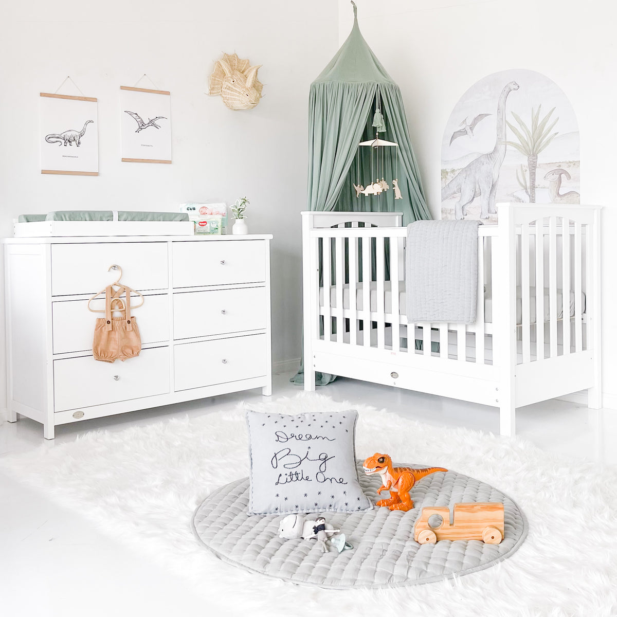 Traditional Cot with 6 Drawer Chest Cloud 9 Baby Bedrooms