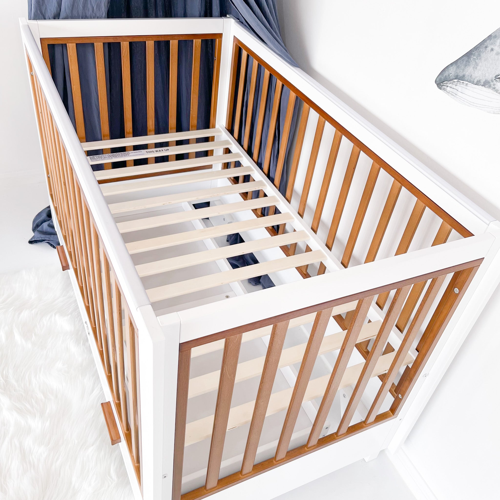 Two Tone Cot with 4 Drawer Chest