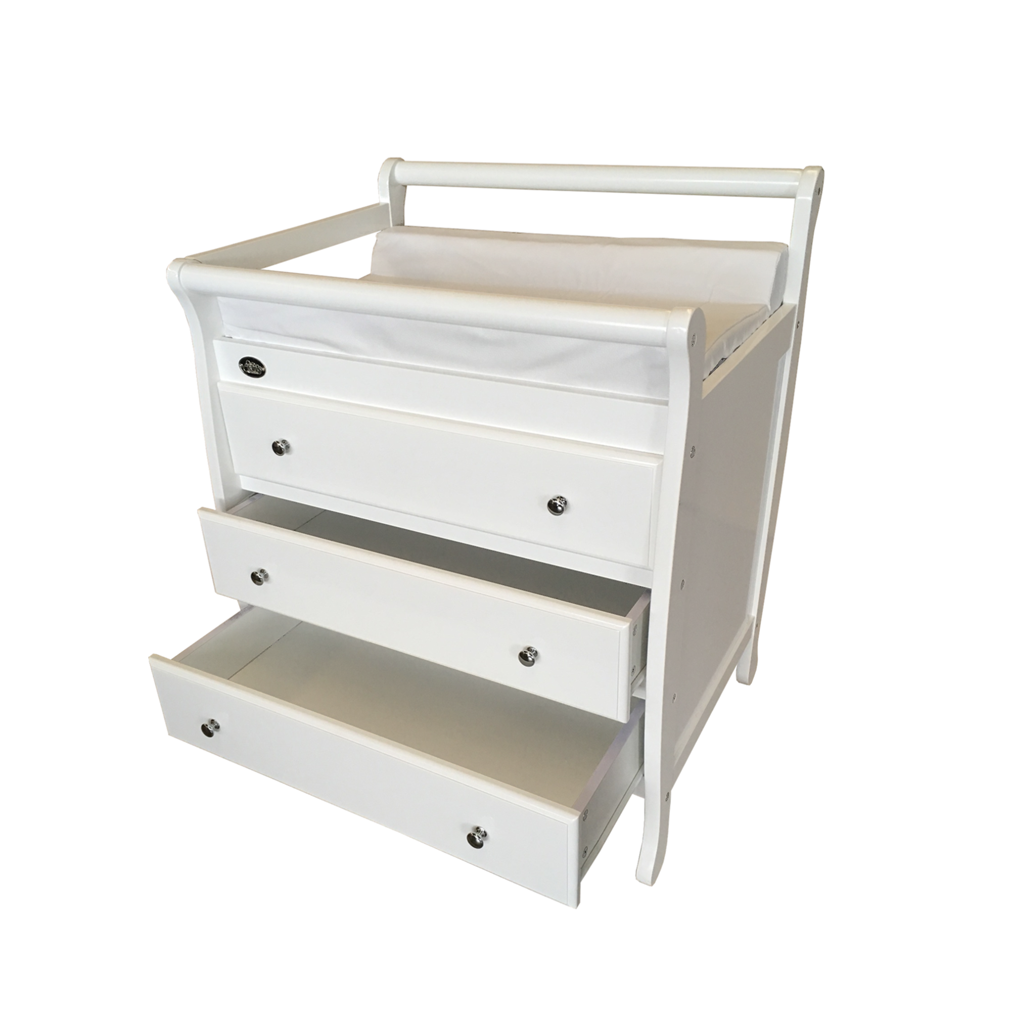 3 Drawer Change Table with Drawers Open
