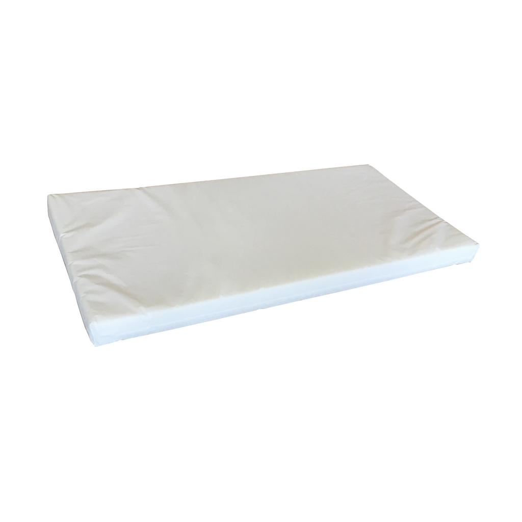 Top surface and side view of cradle mattress