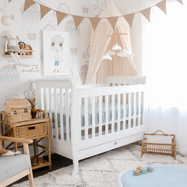 in Sleigh Cot – Cloud Baby Bedrooms